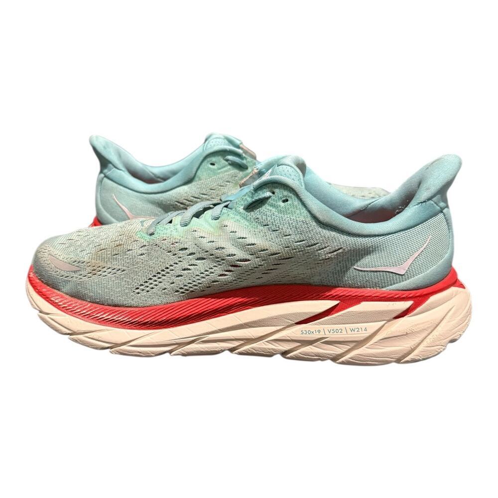 Hoka One One Clifton 8 Womens Size 8 B Sneakers Walking Aquarelle - Picture 7 of 9